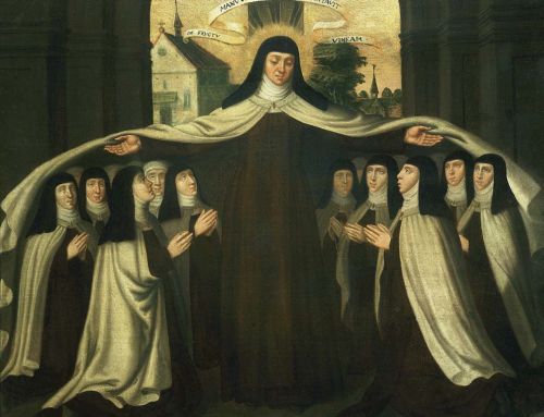 Svatá Terezie zAvily, ochránkyně sester karmelitek, kresba ze 17. nástoletí.